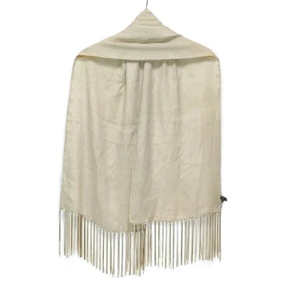 Auth GIORGIOARMANI - Cream Beige Silk Scarf - Picture 1 of 6